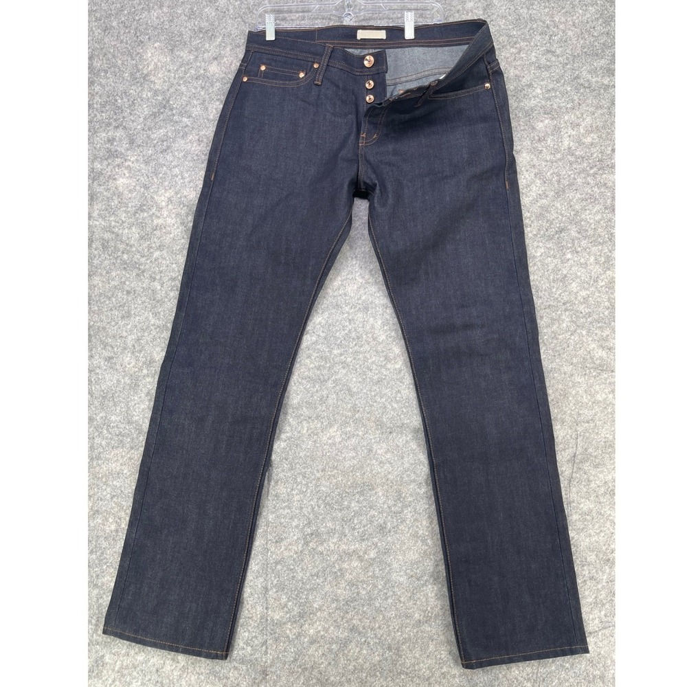 The Unbranded Brand UB201 Tapered Jeans Mens 36 Indigo 14.5oz Selvedge Raw Denim